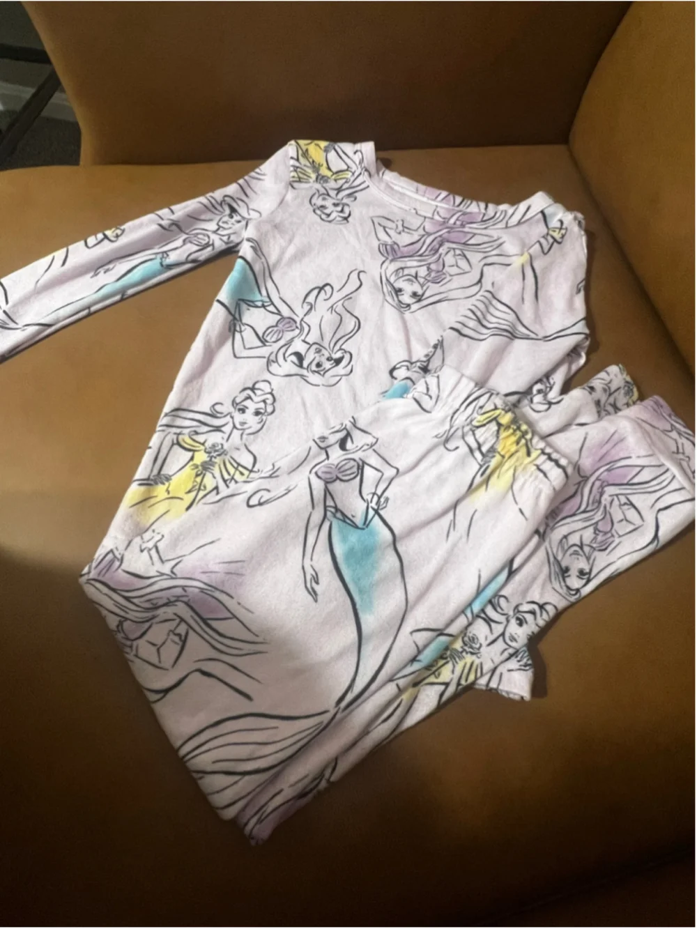 Girls Disney Princess Pajama Set Size 6 Pink